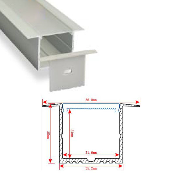 HL-BAPL017 Height 29.7mm High Power Recessed Extruded Aluminum Channel Profile Good heatsink For Width 30mm Ceiling and Wall LED Lights HL-BAPL017 Height 29.7mm High Power Recessed Extruded Aluminum Channel Profile Good heatsink For Width 30mm Ceiling and Wall LED Lights